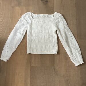 Abercrombie Kids White Textured Blouse